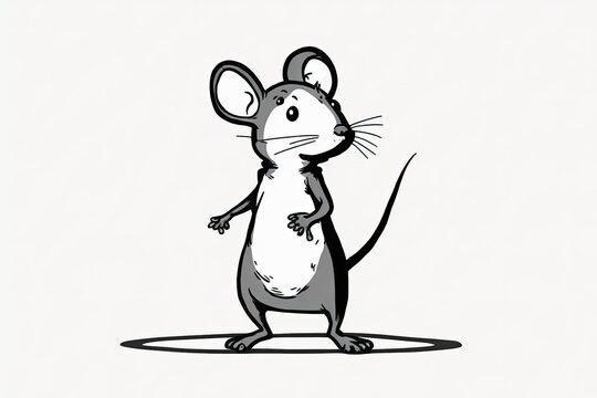 A rat is shown standing on its hind legs on a white background. Generative AI