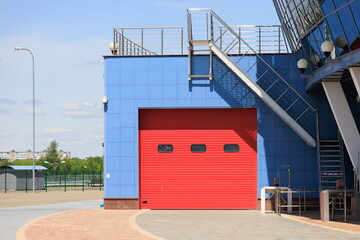 Naklejka premium Background for design of a texture on a wall and gate of modern buildings 