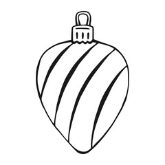 Christmas bauble. Hand drawn vector illustration.