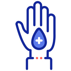 hand donating blood icon