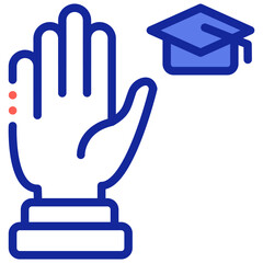 hand supporting education icon