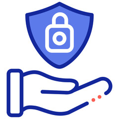 hand protection lock icon