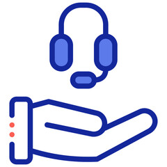 hand supporting headphone icon