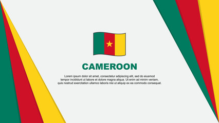 Cameroon Flag Abstract Background Design Template. Cameroon Independence Day Banner Cartoon Vector Illustration. Cameroon Flag