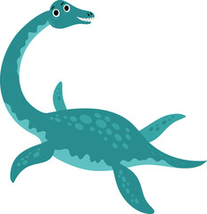 Plesiosaurus, aquatic dinosaur. Vector character - 576631648