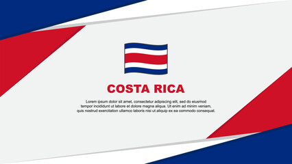 Costa Rica Flag Abstract Background Design Template. Costa Rica Independence Day Banner Cartoon Vector Illustration. Costa Rica