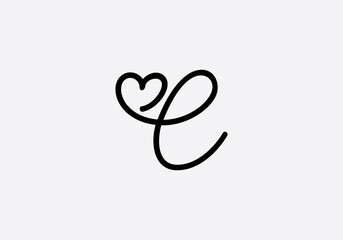 Love font circle sign. love logo design and heart font design by the letters and alphabets