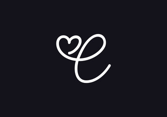 Love font circle sign. love logo design and heart font design by the letters and alphabets