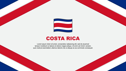 Costa Rica Flag Abstract Background Design Template. Costa Rica Independence Day Banner Cartoon Vector Illustration. Costa Rica Template