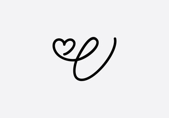 Love font circle sign. love logo design and heart font design by the letters and alphabets
