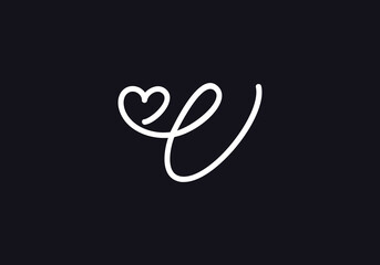 Love font circle sign. love logo design and heart font design by the letters and alphabets