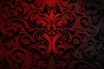Plakat color scheme of red and black Generative AI