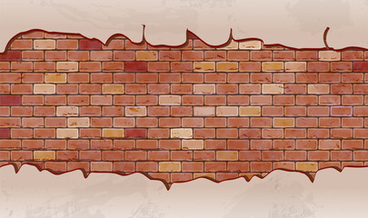 brick wall broken Orange cartoon background pattern