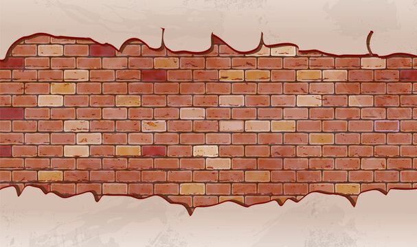 Brick Wall Broken Orange Cartoon Background Pattern