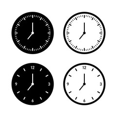 set Clock and time Icon Isolated . Time Logo, Template, Pictogram. line icon vector