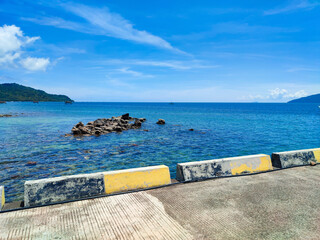 Pier of Lemukutan Island Landscape at Bengkayang Regency, West Kalimantan, Indonesia