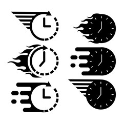 set Clock and time Icon Isolated . Time Logo, Template, Pictogram. line icon vector