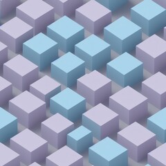 Obraz premium Abstract 3D isometric cube pattern background with a pastel color palette, generative ai