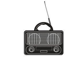 vintage radio isolated on white