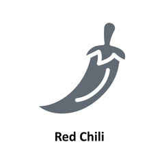 Red Chili Vector Solid Icons. Simple stock illustration stock