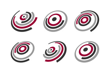 Set of Circular Geometric Elements for Logo Design. Abstract Icons.