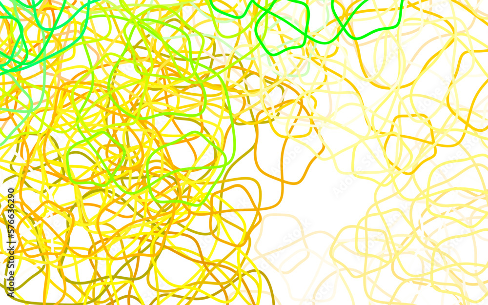 Poster light green, yellow vector texture with abstract forms.