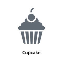Cupcake Vector Solid Icons. Simple stock illustration stock