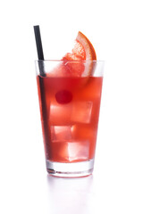 Sea breeze cocktail in glass isolated on white background