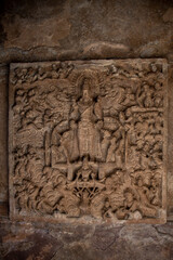 Sun in his chariot as depicted in Virupaksha Temple, Pattadakal. The temple was built by Queen Loka...