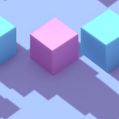 Obraz premium Abstract 3D isometric cube pattern background with a pastel color palette, generative ai