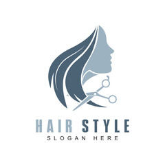 Hair salon logo design template. Beautiful hairstyle sign.