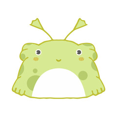 cute tadpole character vector illustration.  cartoon. sticker vector art. Design icon. beautiful hand-drawn animal stamps. For Stamp Design, Laser Engraving, card printing, stickers, and printing.