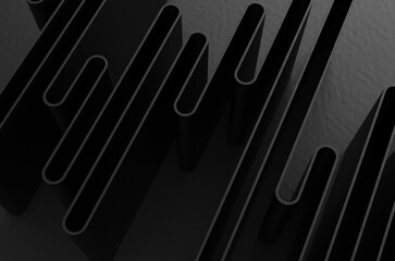 3d illustration of a stereo white strip geometric stripes similar to waves abstract glowing crossing
