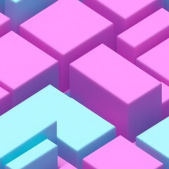 Fototapeta premium Abstract 3D isometric cube pattern background with a pastel color palette, generative ai