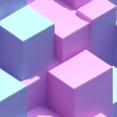 Fototapeta premium Abstract 3D isometric cube pattern background with a pastel color palette, generative ai