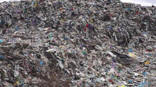 A pile of garbage at the landfill