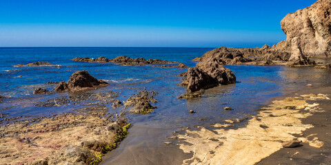 Las Sirenas Reef, Cala de las Sirenas, Cabo de Gata-Níjar Natural Park, UNESCO Biosphere Reserve, Hot Desert Climate Region, Almería, Andalucía, Spain, Europe