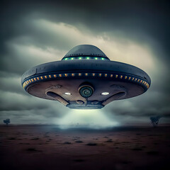 Fototapeta na wymiar Into the Unknown: UFO Sighting in the Dark of Night