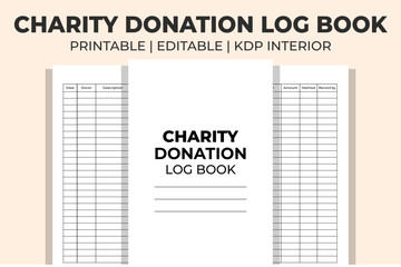 Charity Donation Log Book