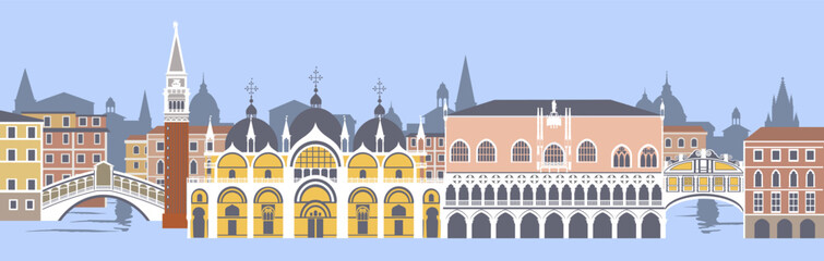 Set of Venetian landmarks