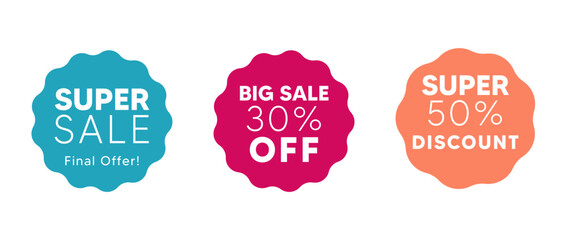 set of sale labels, Big sale labels