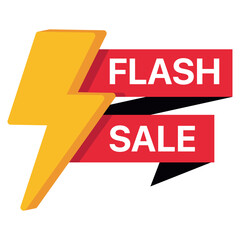 Fototapeta premium Flash Sale Lightning Bolt Ribbon