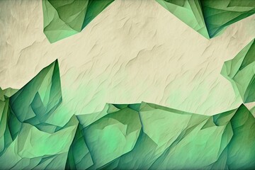 Background made of crumpled green paper with a vivid texture. Generative AI