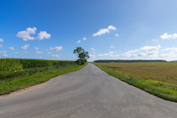 Paved highway in rural areas