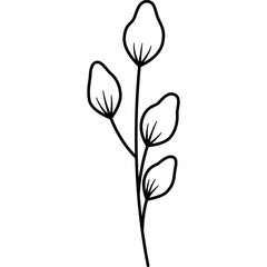 Fototapeta na wymiar Plant Flower Outline Illustration