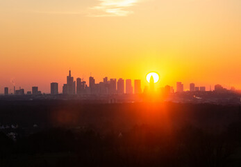 Fototapeta na wymiar Frankfurt at sunset