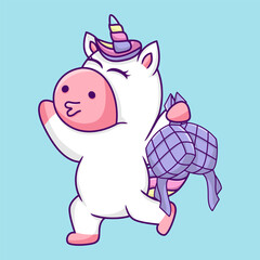 Cute unicorn illustration, cute and fun