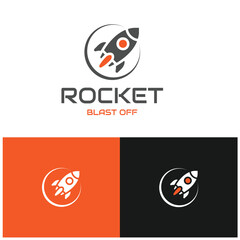 Rocket logo design with the Rocket icon in the letter, Rocket Logo in vector, rocket logo design icon template
