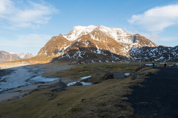 Lofoten islands in Norway  landscape in winter