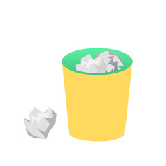 trashcan with paper